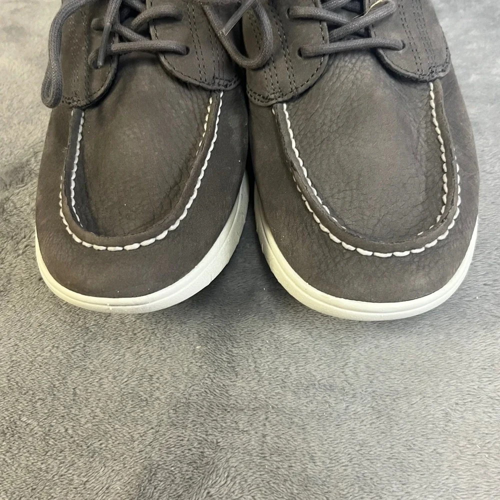 Sperry Boat Shoes Mens 8 Grey Leather Plushwave Moc Toe STS22674